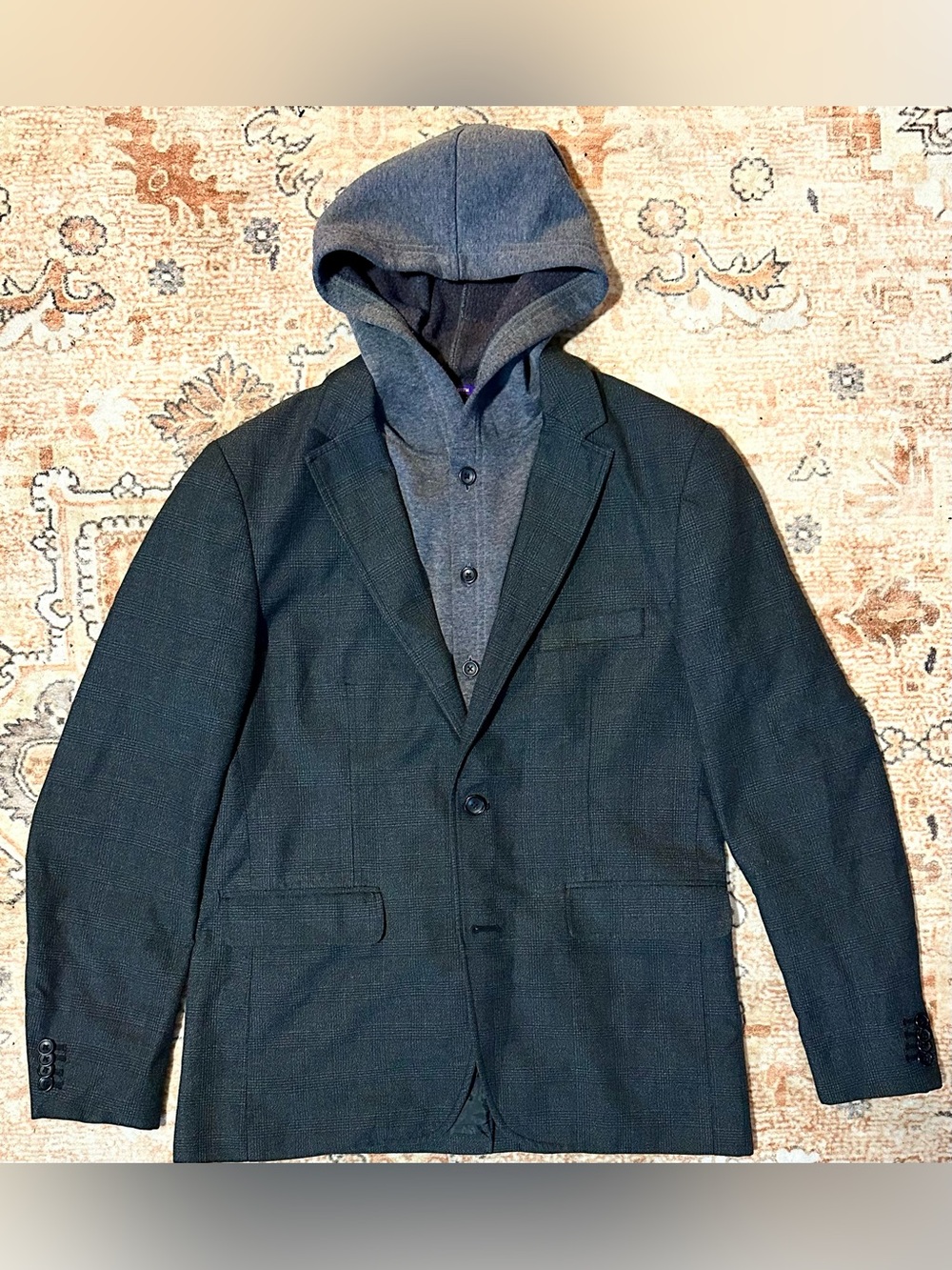 American Rag Cie Hooded Plaid Blazer